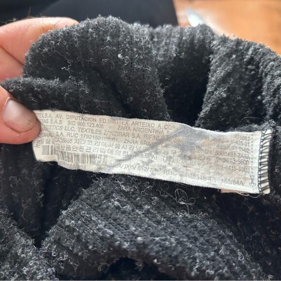 Zara Charcoal Ribbed Knit Crew Cropped Sweater Made in Portugal Small S - Picture 4 of 6